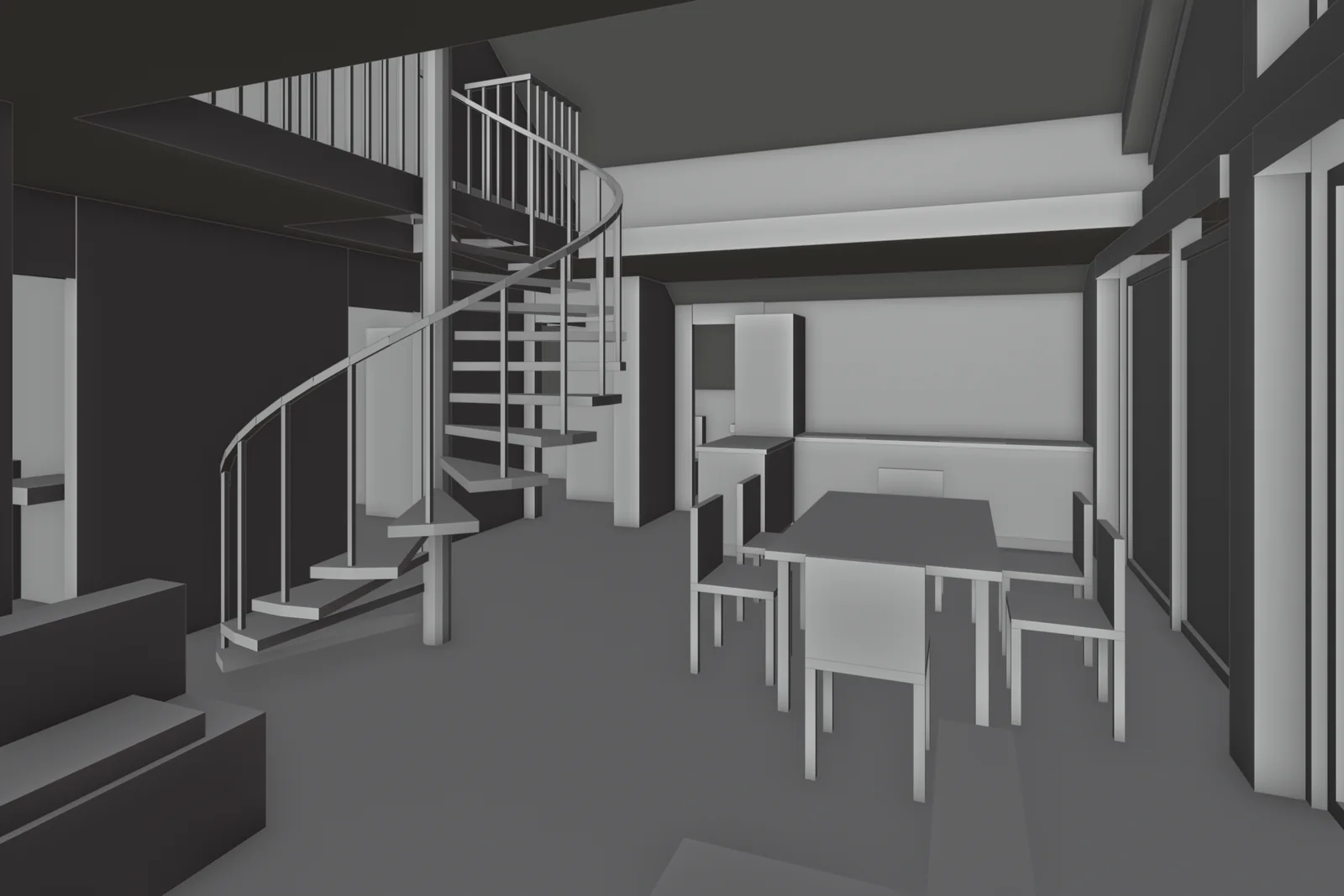2. Obergeschoss mit Wendeltreppe