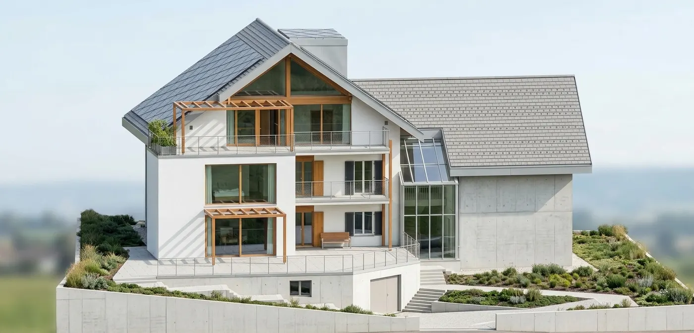 Richtung A: moderne helle Materialisierung